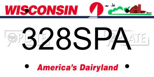 328SPA Wisconsin License Plate