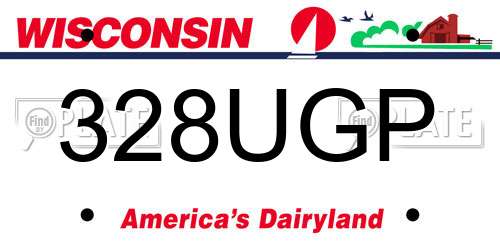 328UGP Wisconsin License Plate