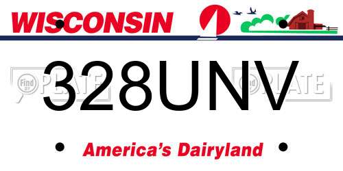 328UNV Wisconsin License Plate
