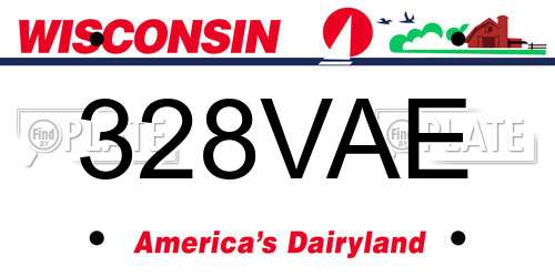 328VAE Wisconsin License Plate