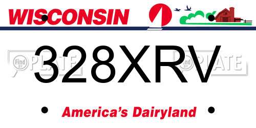 328XRV Wisconsin License Plate