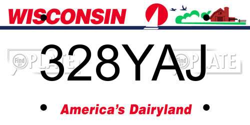 328YAJ Wisconsin License Plate