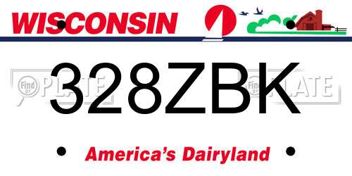 328ZBK Wisconsin License Plate