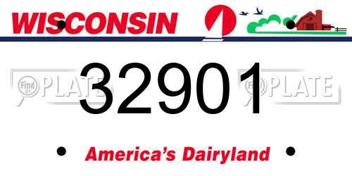 32901 Wisconsin License Plate