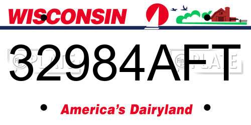 32984AFT Wisconsin License Plate
