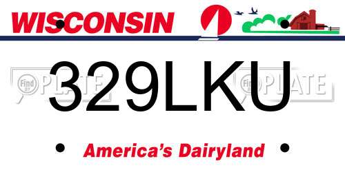 329LKU Wisconsin License Plate