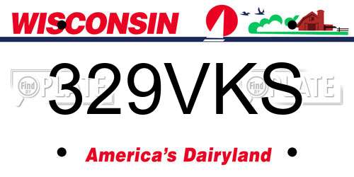 329VKS Wisconsin License Plate
