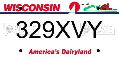 329XVY Wisconsin License Plate