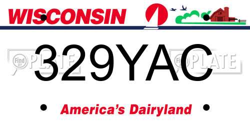 329YAC Wisconsin License Plate