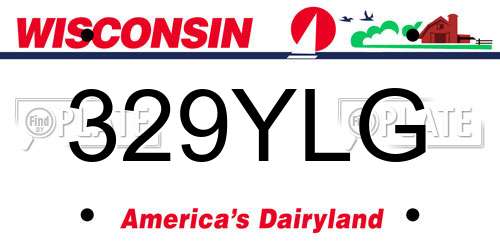 329YLG Wisconsin License Plate