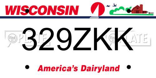329ZKK Wisconsin License Plate