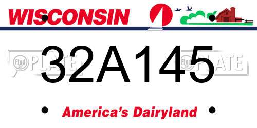 32A145 Wisconsin License Plate