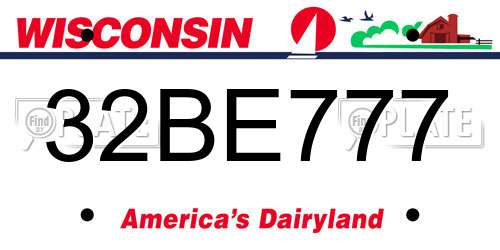 32BE777 Wisconsin License Plate