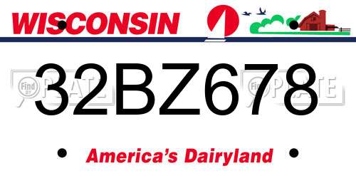 32BZ678 Wisconsin License Plate