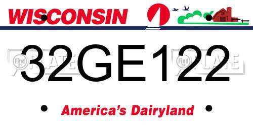 32GE122 Wisconsin License Plate