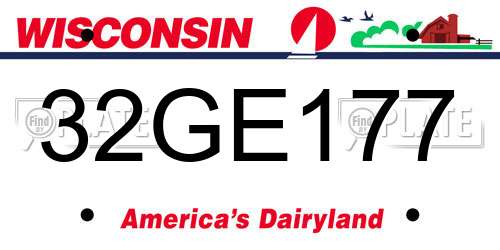 32GE177 Wisconsin License Plate