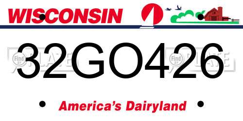 32GO426 Wisconsin License Plate