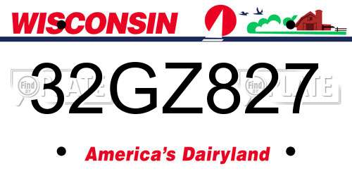 32GZ827 Wisconsin License Plate