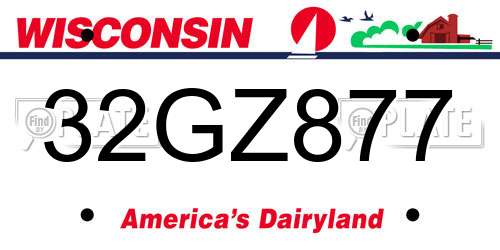 32GZ877 Wisconsin License Plate