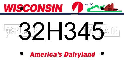 32H345 Wisconsin License Plate
