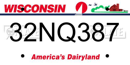 32NQ387 Wisconsin License Plate