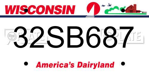 32SB687 Wisconsin License Plate
