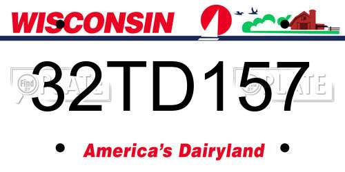 32TD157 Wisconsin License Plate