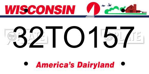 32TO157 Wisconsin License Plate