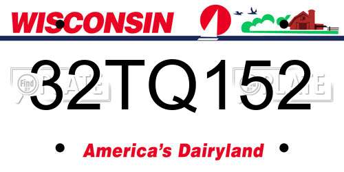 32TQ152 Wisconsin License Plate