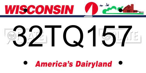 32TQ157 Wisconsin License Plate