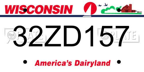 32ZD157 Wisconsin License Plate