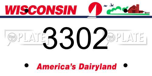 3302 Wisconsin License Plate