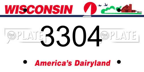 3304 Wisconsin License Plate