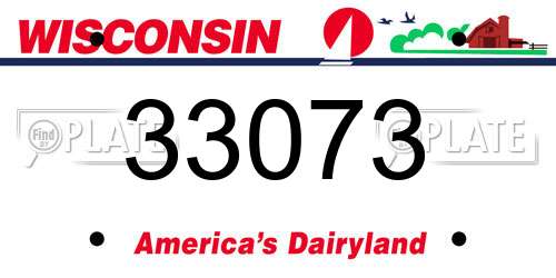 33073 Wisconsin License Plate
