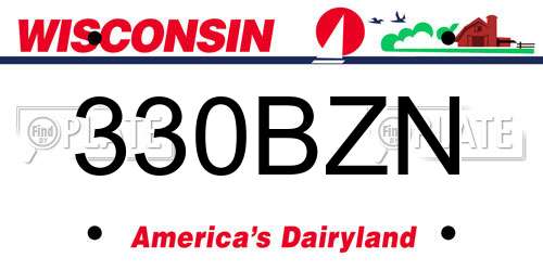 330BZN Wisconsin License Plate