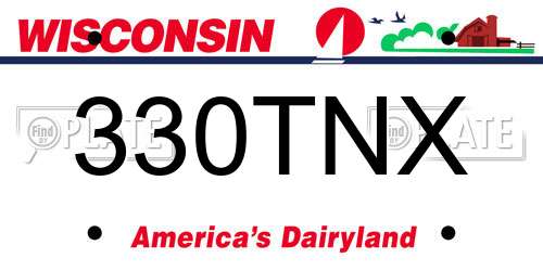 330TNX Wisconsin License Plate
