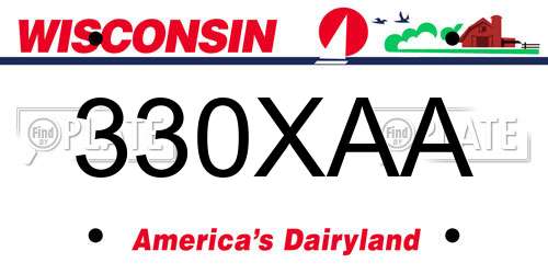 330XAA Wisconsin License Plate