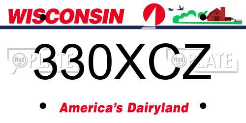 330XCZ Wisconsin License Plate