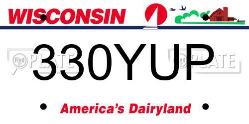 330YUP Wisconsin License Plate