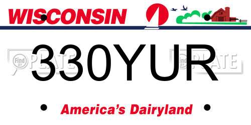 330YUR Wisconsin License Plate