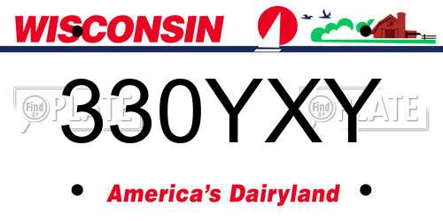330YXY Wisconsin License Plate