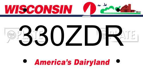 330ZDR Wisconsin License Plate