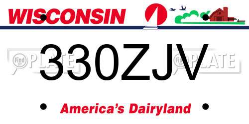330ZJV Wisconsin License Plate