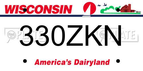 330ZKN Wisconsin License Plate