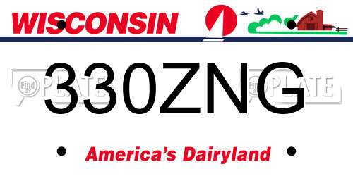 330ZNG Wisconsin License Plate