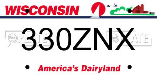 330ZNX Wisconsin License Plate