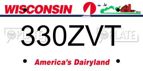 330ZVT Wisconsin License Plate