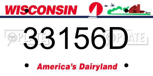33156D Wisconsin License Plate