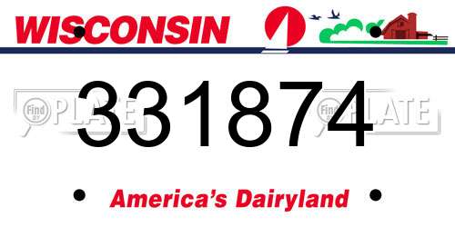 331874 Wisconsin License Plate