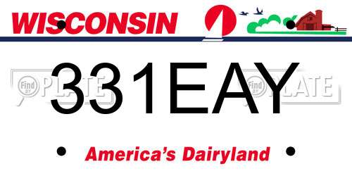 331EAY Wisconsin License Plate